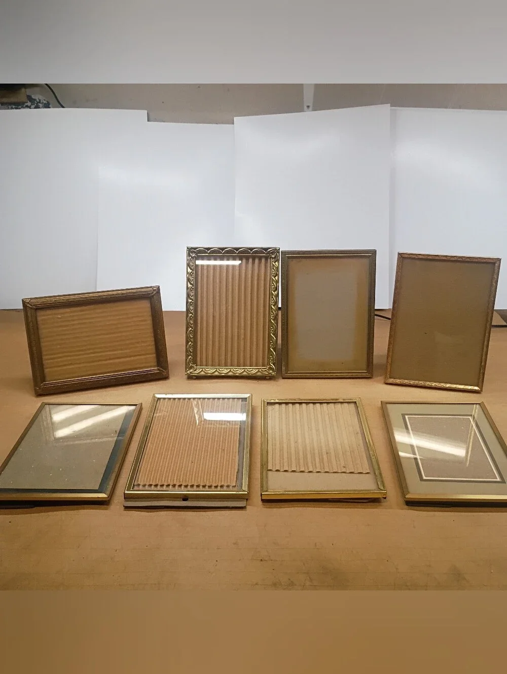 (8) Vintage Metal 5x8 Picture Frames